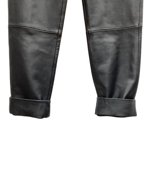 jonnlynx（ジョンリンクス）jonnlynx (ジョンリンクス) ジョンリンクス シープレザー ストレート パンツ ブラック サイズ:Mの古着・服飾アイテム