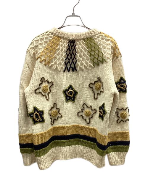 ISSEY MIYAKE（イッセイミヤケ）ISSEY MIYAKE (イッセイミヤケ) i.s. ISSEY MIYAKE(アイエス イッセイミヤケ) 90’s motif embroidery knit ベージュ サイズ:Mの古着・服飾アイテム