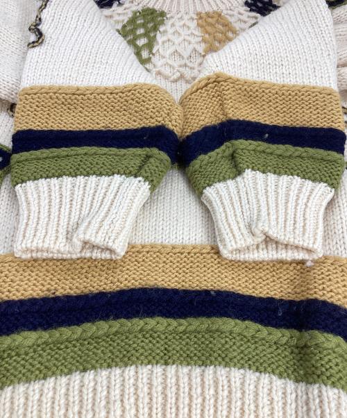 ISSEY MIYAKE（イッセイミヤケ）ISSEY MIYAKE (イッセイミヤケ) i.s. ISSEY MIYAKE(アイエス イッセイミヤケ) 90’s motif embroidery knit ベージュ サイズ:Mの古着・服飾アイテム