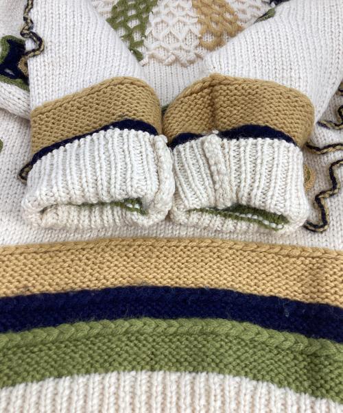 ISSEY MIYAKE（イッセイミヤケ）ISSEY MIYAKE (イッセイミヤケ) i.s. ISSEY MIYAKE(アイエス イッセイミヤケ) 90’s motif embroidery knit ベージュ サイズ:Mの古着・服飾アイテム