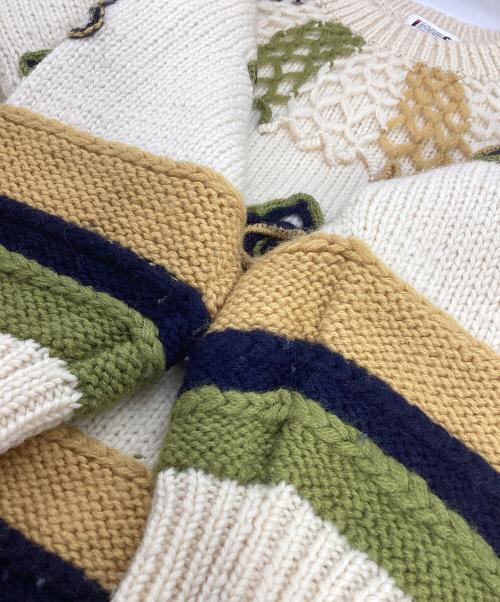 ISSEY MIYAKE（イッセイミヤケ）ISSEY MIYAKE (イッセイミヤケ) i.s. ISSEY MIYAKE(アイエス イッセイミヤケ) 90’s motif embroidery knit ベージュ サイズ:Mの古着・服飾アイテム