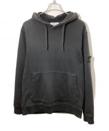 STONE ISLAND（ストーンアイランド）の古着「ガーメントダイコットンプルオーバースウェットフーディー」｜ブラック