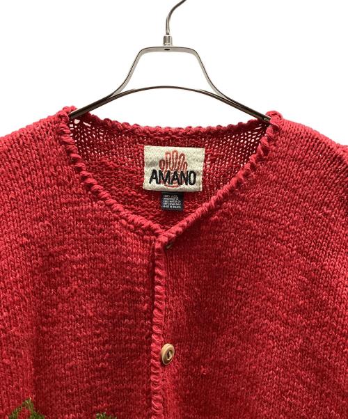 amano（アマノ）amano (アマノ) 厚手カーディガン レッド サイズ:表記なしの古着・服飾アイテム