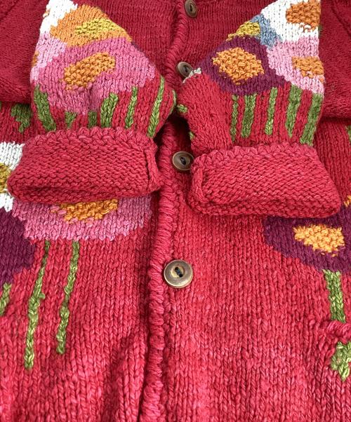 amano（アマノ）amano (アマノ) 厚手カーディガン レッド サイズ:表記なしの古着・服飾アイテム