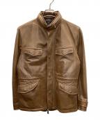 PS Paul SmithＰＳポールスミス）の古着「PS Paul Smith　レザージャケット・ブルゾン」｜ブラウン
