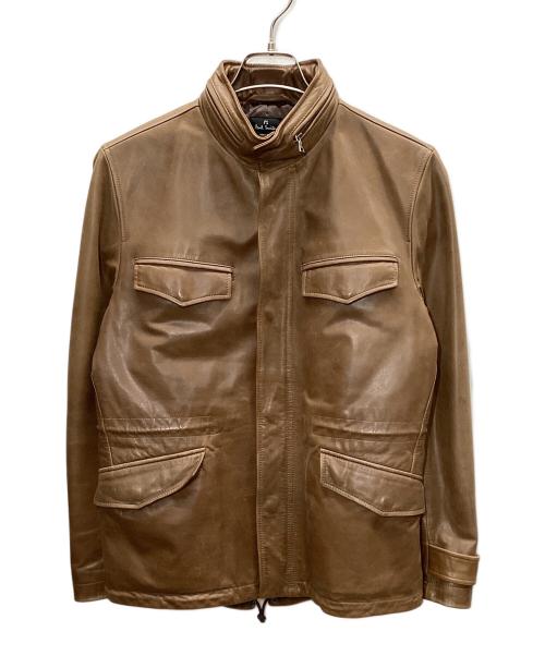 PS Paul Smith（ＰＳポールスミス）PS Paul Smith (ＰＳポールスミス) PS Paul Smith　レザージャケット・ブルゾン ブラウン サイズ:Mの古着・服飾アイテム