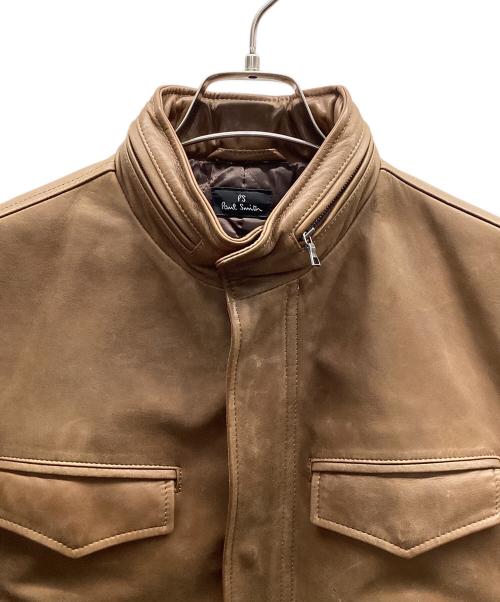 PS Paul Smith（ＰＳポールスミス）PS Paul Smith (ＰＳポールスミス) PS Paul Smith　レザージャケット・ブルゾン ブラウン サイズ:Mの古着・服飾アイテム