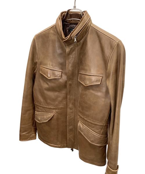 PS Paul Smith（ＰＳポールスミス）PS Paul Smith (ＰＳポールスミス) PS Paul Smith　レザージャケット・ブルゾン ブラウン サイズ:Mの古着・服飾アイテム