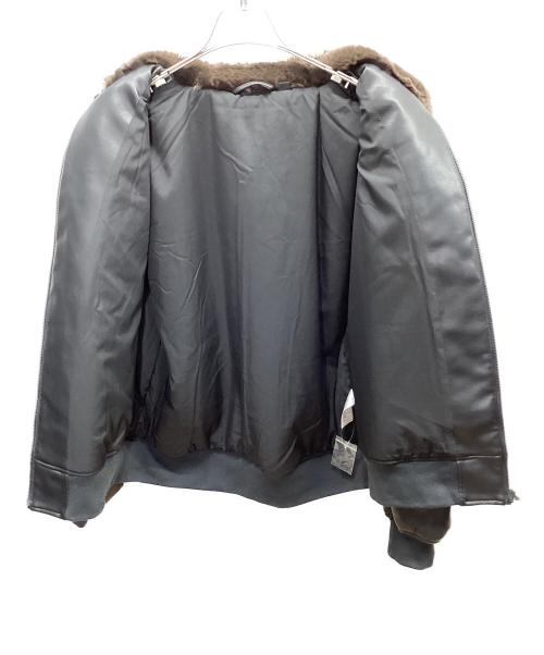 GU（ジーユー）GU (ジーユー) フェイクレザージャケット ブラウン×ブラック サイズ:Lの古着・服飾アイテム