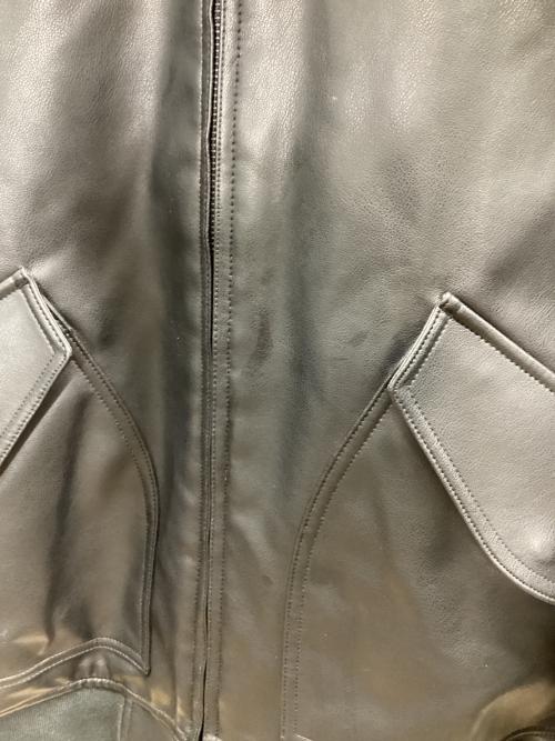 GU（ジーユー）GU (ジーユー) フェイクレザージャケット ブラウン×ブラック サイズ:Lの古着・服飾アイテム
