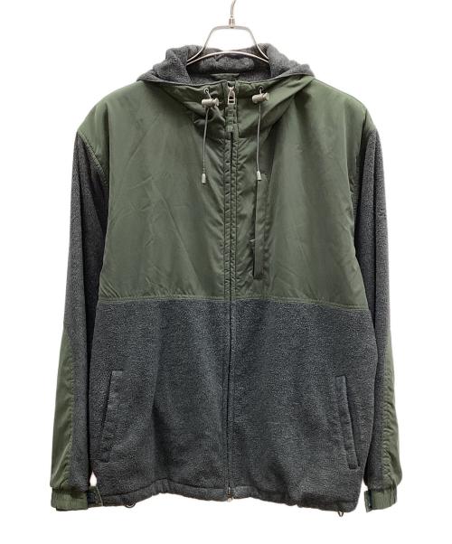 stussy（ステューシー）stussy (ステューシー) フリースジャケット グリーン×グレー サイズ:Lの古着・服飾アイテム