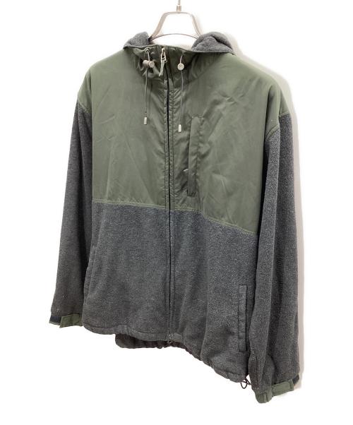 stussy（ステューシー）stussy (ステューシー) フリースジャケット グリーン×グレー サイズ:Lの古着・服飾アイテム