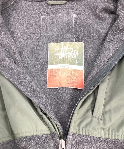 stussy（ステューシー）stussy (ステューシー) フリースジャケット グリーン×グレー サイズ:Lの古着・服飾アイテム