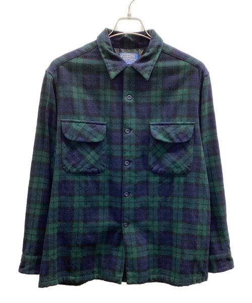 PENDLETON（ペンドルトン）PENDLETON (ペンドルトン) 長袖シャツ ネイビー×グリーン サイズ:Lの古着・服飾アイテム