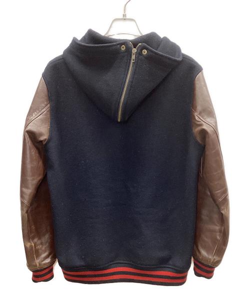 SUPREME（シュプリーム）SUPREME (シュプリーム) フード付スタジャン ブラウン×ネイビー サイズ:Lの古着・服飾アイテム