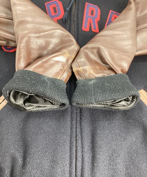 SUPREME（シュプリーム）SUPREME (シュプリーム) フード付スタジャン ブラウン×ネイビー サイズ:Lの古着・服飾アイテム