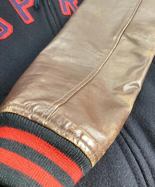 SUPREME（シュプリーム）SUPREME (シュプリーム) フード付スタジャン ブラウン×ネイビー サイズ:Lの古着・服飾アイテム