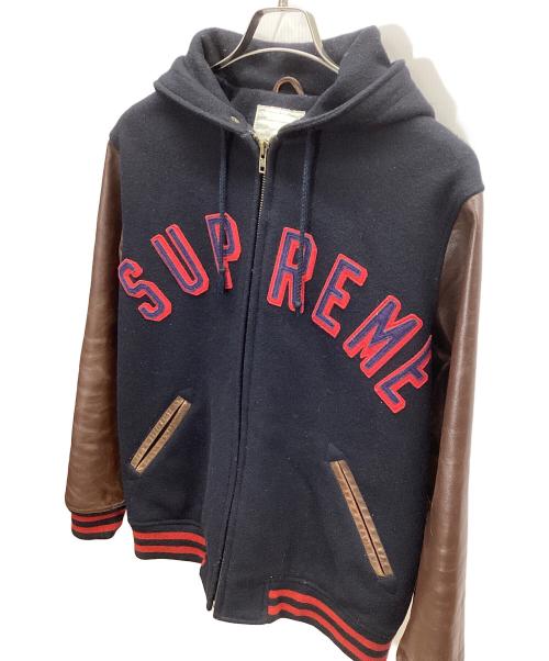 SUPREME（シュプリーム）SUPREME (シュプリーム) フード付スタジャン ブラウン×ネイビー サイズ:Lの古着・服飾アイテム