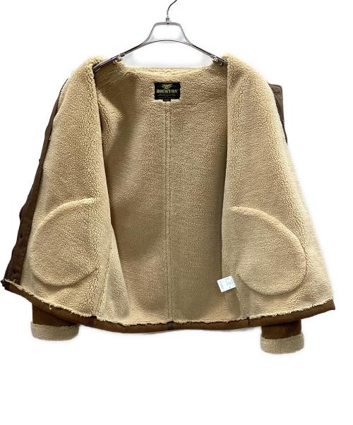 HOUSTON（ヒューストン）HOUSTON (ヒューストン) ムートンジャケット ブラウン サイズ:Lの古着・服飾アイテム