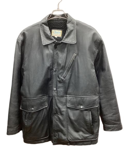 HOUSTON（ヒューストン）HOUSTON (ヒューストン) レザージャケット ブラック サイズ:Mの古着・服飾アイテム