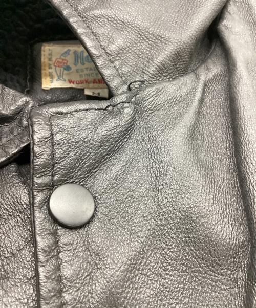 HOUSTON（ヒューストン）HOUSTON (ヒューストン) レザージャケット ブラック サイズ:Mの古着・服飾アイテム