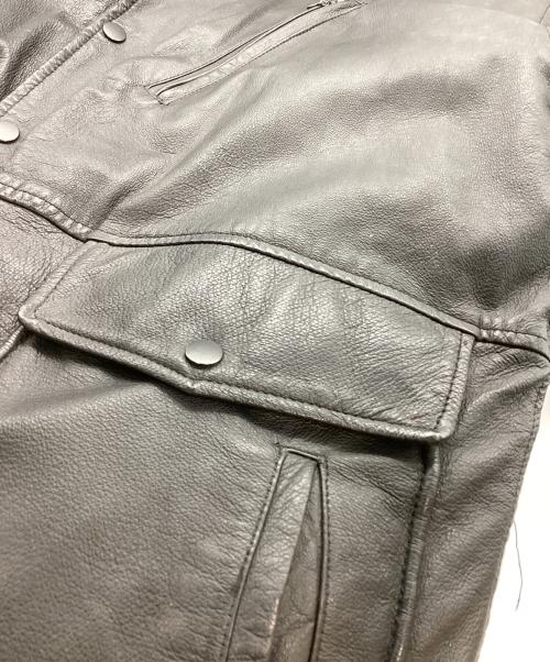 HOUSTON（ヒューストン）HOUSTON (ヒューストン) レザージャケット ブラック サイズ:Mの古着・服飾アイテム