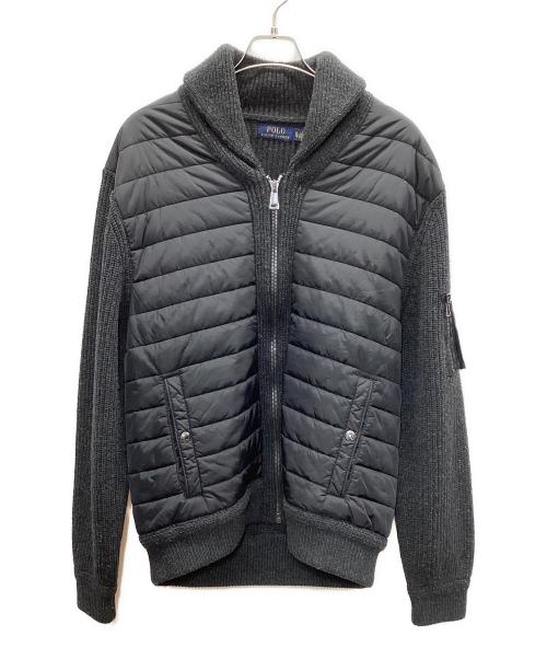 POLO RALPH LAUREN（ポロ・ラルフローレン）POLO RALPH LAUREN (ポロ・ラルフローレン) 中綿ニットジャケット ブラック サイズ:XLの古着・服飾アイテム