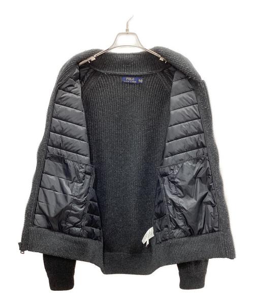 POLO RALPH LAUREN（ポロ・ラルフローレン）POLO RALPH LAUREN (ポロ・ラルフローレン) 中綿ニットジャケット ブラック サイズ:XLの古着・服飾アイテム