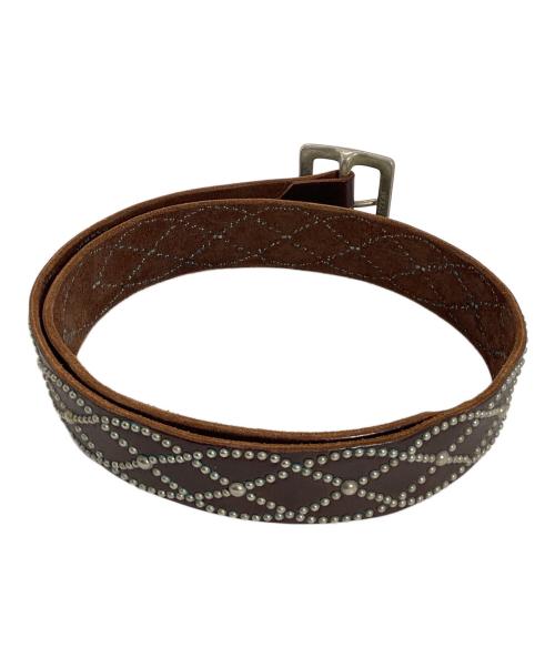 htc（エイチティーシー）htc (エイチティーシー) スタッズベルト ブラウン サイズ:36の古着・服飾アイテム