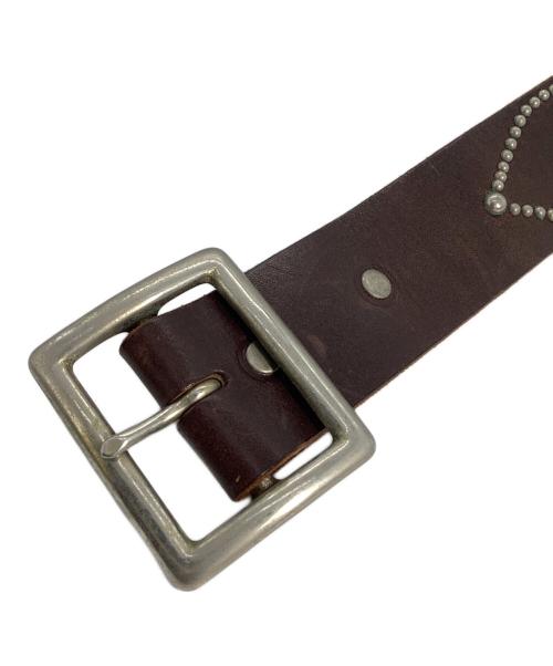 htc（エイチティーシー）htc (エイチティーシー) スタッズベルト ブラウン サイズ:36の古着・服飾アイテム