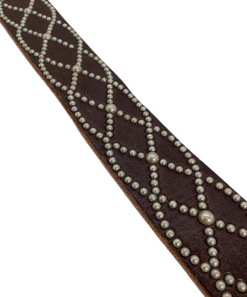 htc（エイチティーシー）htc (エイチティーシー) スタッズベルト ブラウン サイズ:36の古着・服飾アイテム