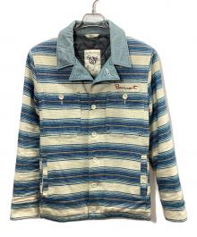 BURN OUT（バーンアウト）の古着「ジャケット」｜ベージュ×ブルー