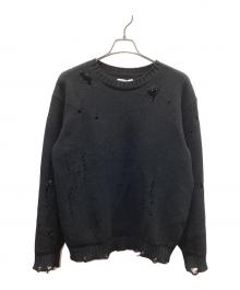 PORT BY ARK（ポートバイアーク）の古着「PORT BY ARK  Clash Knit」｜ブラック