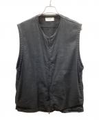 MARKAマーカ）の古着「ZIP UP VEST - SILK LINEN TWILL」｜ブラック
