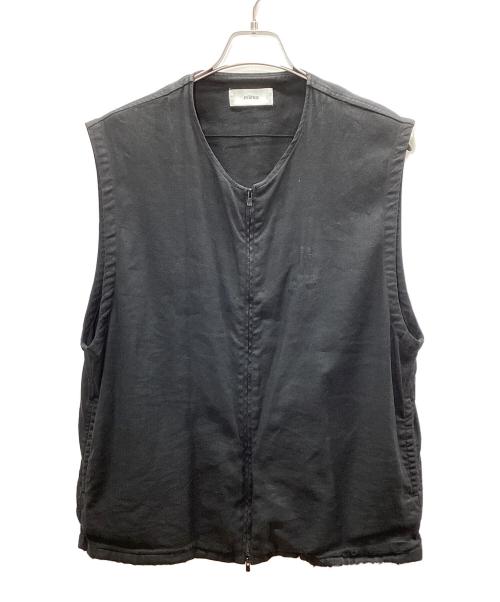 MARKA（マーカ）MARKA (マーカ) ZIP UP VEST - SILK LINEN TWILL ブラック サイズ:Mの古着・服飾アイテム