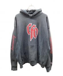 Champion（チャンピオン）の古着「リバースウィーブプルオーバーパーカー」｜ブラック×レッド