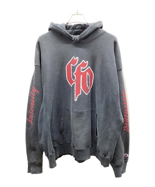 Champion（チャンピオン）Champion (チャンピオン) リバースウィーブプルオーバーパーカー ブラック×レッド サイズ:XXLの古着・服飾アイテム