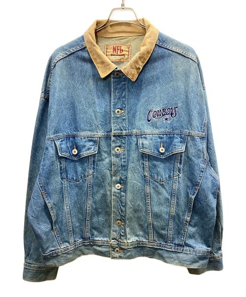 NFL（ナショナル・フットボール・リーグ）NFL (ナショナル・フットボール・リーグ) デニムジャケット インディゴ×ベージュ サイズ:XLの古着・服飾アイテム