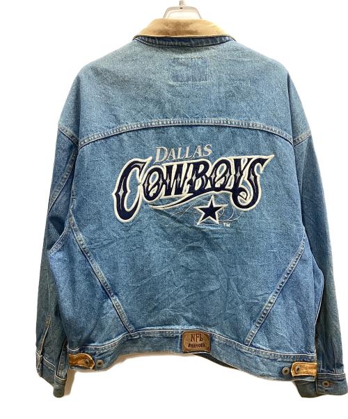 NFL（ナショナル・フットボール・リーグ）NFL (ナショナル・フットボール・リーグ) デニムジャケット インディゴ×ベージュ サイズ:XLの古着・服飾アイテム