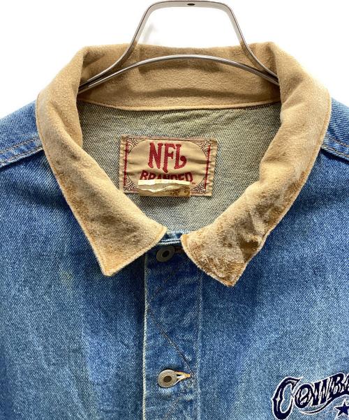 NFL（ナショナル・フットボール・リーグ）NFL (ナショナル・フットボール・リーグ) デニムジャケット インディゴ×ベージュ サイズ:XLの古着・服飾アイテム