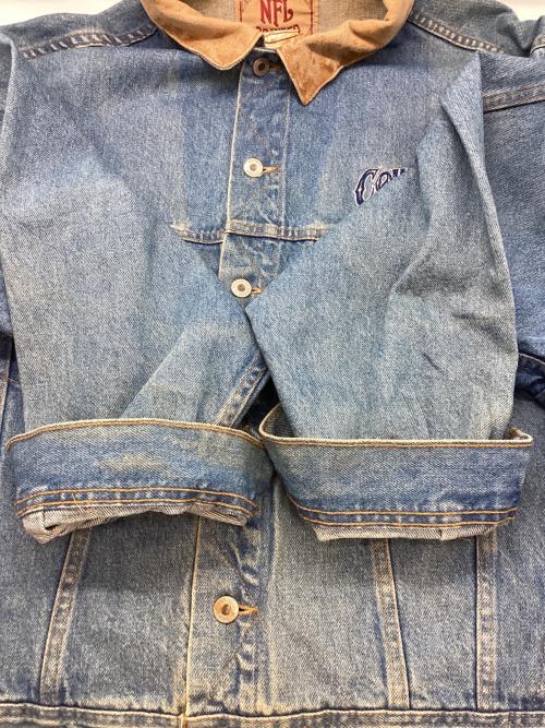 NFL（ナショナル・フットボール・リーグ）NFL (ナショナル・フットボール・リーグ) デニムジャケット インディゴ×ベージュ サイズ:XLの古着・服飾アイテム