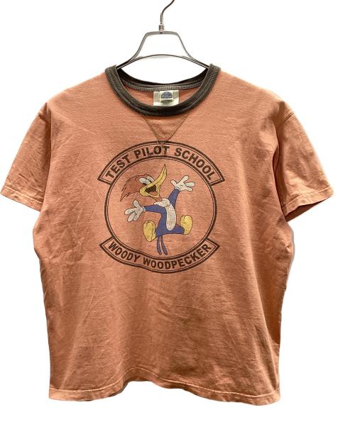 TOYS MCCOY（トイズマッコイ）TOYS MCCOY (トイズマッコイ) 半袖カットソー　WOODY WOODPECKER ブラウン サイズ:XLの古着・服飾アイテム