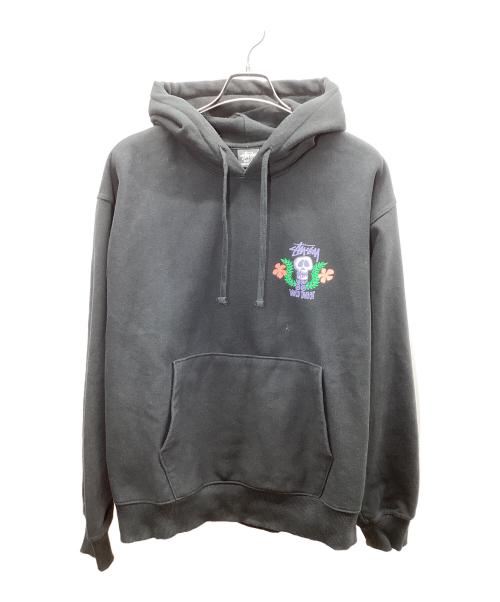 stussy（ステューシー）stussy (ステューシー) Skull Crest Hoodie ブラック サイズ:Lの古着・服飾アイテム