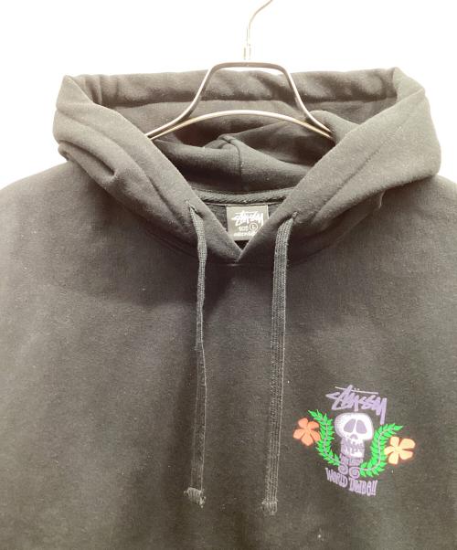 stussy（ステューシー）stussy (ステューシー) Skull Crest Hoodie ブラック サイズ:Lの古着・服飾アイテム