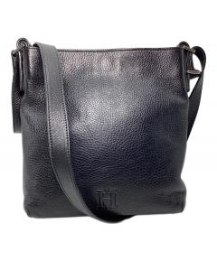 中古・古着通販】HushTug (ハッシュタグ) 巾着レザーバッグ ブラック