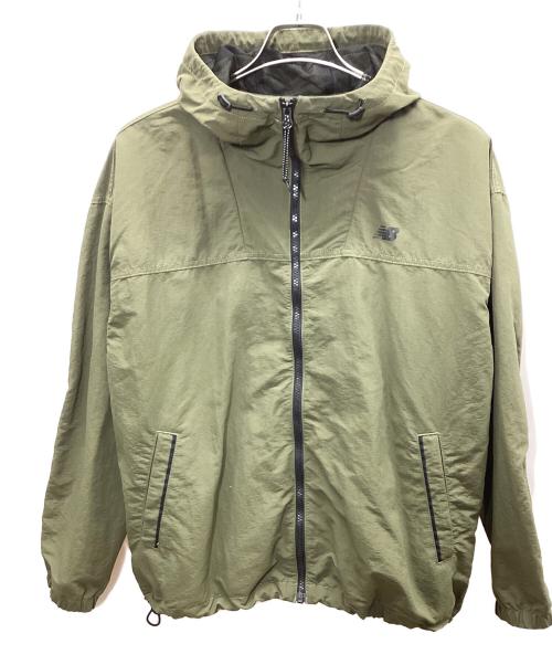 NEW BALANCE（ニューバランス）NEW BALANCE (ニューバランス) ウーブンフーデッドジャケット カーキ サイズ:Sの古着・服飾アイテム