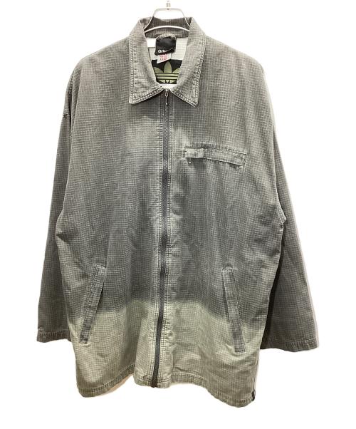 adidas（アディダス）adidas (アディダス) グラデーションチェックジャケット グレー サイズ:XLの古着・服飾アイテム