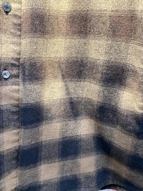 DIESEL（ディーゼル）DIESEL (ディーゼル) 長袖シャツ ブラウン×ベージュ サイズ:XLの古着・服飾アイテム