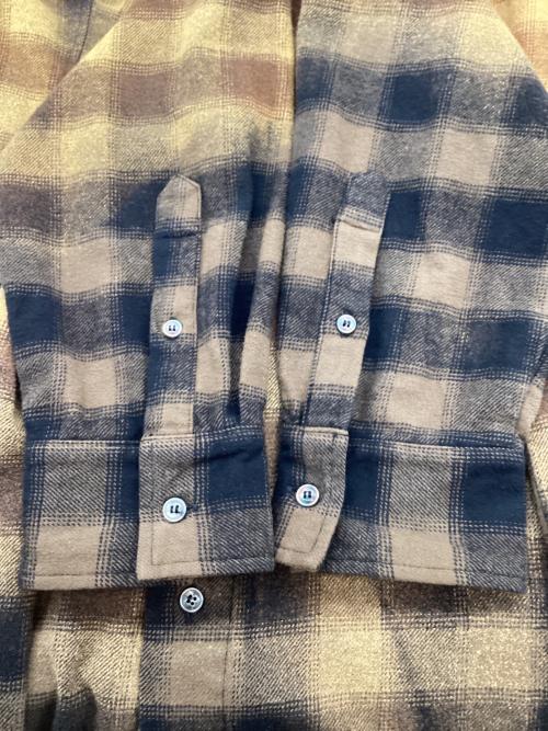 DIESEL（ディーゼル）DIESEL (ディーゼル) 長袖シャツ ブラウン×ベージュ サイズ:XLの古着・服飾アイテム