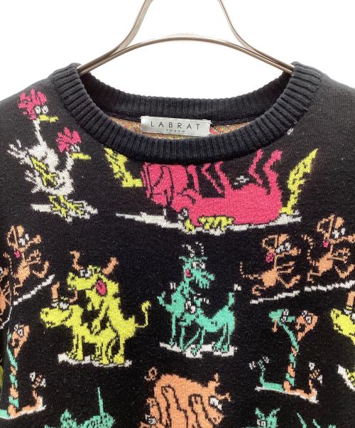 LABRAT（ラブラット）LABRAT (ラブラット) Animal Sweater ブラック サイズ:Lの古着・服飾アイテム